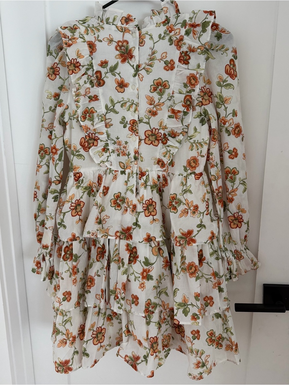 Janie and Jack Fall Floral Tiered Dress Girls 16 — Autumn Colors - Picture 2 of 9
